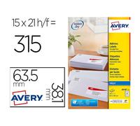 Etiquette autocollante avery adresse recyclee laser blanc 63,5 x 38,1 boite de 315