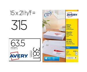 Etiquette autocollante avery adresse recyclee laser blanc 63,5 x 38,1 boite de 315