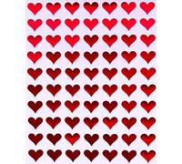 Étiquette autocollante cœur Lot de 1050 mini Autocollants en forme de cœurs métalliques de 1,3 cm (13mm) pour arts, artisanat, la Saint-Valentin et scrapbooking (Rouge métallique) par Royal Green