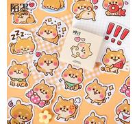 Étiquette Autocollante Shiba Inu World, Étiquette Scrapbooking, Ensemble De Papeterie Décorative, Chien Mignon, Pour Album Journal Intime, Diy Bricolage, 30 Boîte/Lot