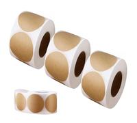 Etiquette Autocollantes Kraft, 1500 Feuilles Etiquette Bouteille Huile Dolive Bocaux (500 Feuilles Par Rouleau), Convient Aux Commerçants, Artisans, Associations, Étiquettes Pour Bocaux(Marron 2,5 Cm)