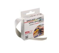 Colop Étiquette e-mark blanche brillante 14 mm x 8 m – résistante aux éclaboussures et aux rayures
