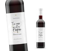 Etiquette bouteille vin annonce grossesse papa | Futur papa | Tu vas être papa version blanc