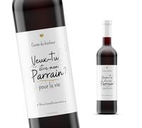 Etiquette bouteille vin annonce parrain | demande parrain | futur parrain | baptême