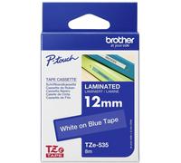 Etiquette Brother TZe, TZ TZe-535 plastique Couleur de ruban: bleu Couleur de police:blanc 12 mm 8 m