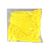 Etiquette Cable Étiquettes de colliers serrage, attaches à boucle, marqueurs, étiquette câble, ruban fermeture éclair autobloquant, accessoire rangement for la maison et le bureau(Yellow,100PCS)