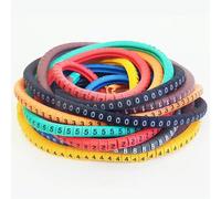 Etiquette Cable Marqueur de câble étiquette de fil EC-0 EC-1 500 pièces marque numéro fil 0 à 9 couleur 2.5 mm² isolation PVC câble étiquette fil marqueur étiquettes(EC-3-500pcs-color)