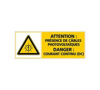 ETIQUETTE CABLES PHOTOVOLTAIQUES (C1168). Signalisation Photovoltaïque -