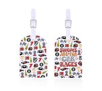 Étiquette cadeau pour amateur de sport automobile Les dimanches sont pour les courses de voitures, étiquette de bagage, cadeau de conducteur de week-end (étiquette de course)