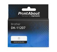 Étiquette compatible Brother DK-11207 - Noir sur blanc
