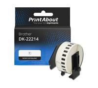 Étiquette compatible Brother DK-22214 - (12 mm) - Noir sur blanc