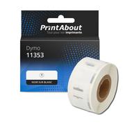 Étiquette compatible Dymo 11353 - (13 mm x 25 mm) - Noir sur blanc