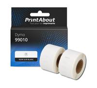 Étiquette compatible Dymo 99010 (S0722370) - (28 mm x 89 mm) 2 rouleaux - Noir sur blanc