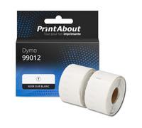 Étiquette compatible Dymo 99012 - (36 mm x 89 mm) 2 rouleaux - Noir sur blanc