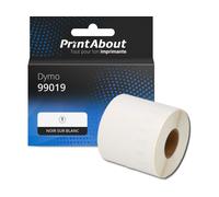Étiquette compatible Dymo 99019 (S0722480) - (59 mm x 190 mm) - Noir sur blanc