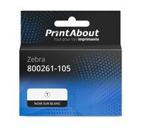 Étiquette compatible Zebra 800261-105 - (32 mm x 25 mm) 12 rouleaux - Noir sur blanc