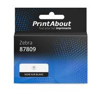 Étiquette compatible Zebra 87809 - (102 mm x 152 mm) 4 rouleaux - Noir sur blanc