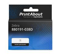 Étiquette compatible Zebra 880191-038D - (102 mm x 38 mm) 12 rouleaux - Noir sur blanc