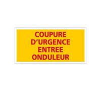ÉTIQUETTE COUPURE D'URGENCE ENTREE ONDULEUR (C1216). Signalisation Photovoltaïque -