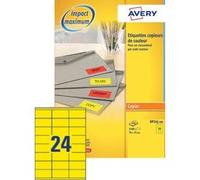 Etiquette d'adresse, 70 x 35 mm, rouge fluo