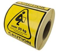 Étiquette d'avertissement 'CAUTION OVER 20 KG'