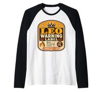 Étiquette d'avertissement du Lion - Signe du Zodiaque drôle - Graphique Astrologie Manche Raglan