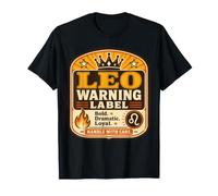 Étiquette d'avertissement du Lion - Signe du Zodiaque drôle - Graphique Astrologie T-Shirt
