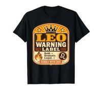 Étiquette d'avertissement du Lion - Signe du Zodiaque drôle - Graphique Astrologie T-Shirt Graphique avec Valeur