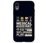 Étiquette d'avertissement pour Assistant médical - Compétences - Sarcasme - Café - Vin Coque pour iPhone XR