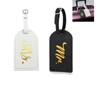 Étiquette de bagage,2 pièces Étiquettes d'identification Valise,Etiquette Bagage en Pu Cuir,Étiquettes de Bagage,Porte-étiquetes pour Sac de Voyage,Accessoires de Voyage