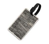 Étiquette de bagage à encre indienne avec lignes horizontales