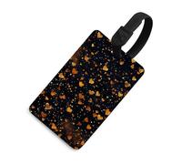 Étiquette de bagage à motif pailleté dorée - Jolie étiquette de sac de voyage unique - Étiquette d'identification personnalisée - Carte d'adresse et anneau rond durable - Cadeau de voyage - Essentiels