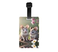 Étiquette de bagage amovible avec motif animaux mignons - 8,4 x 5,3 cm
