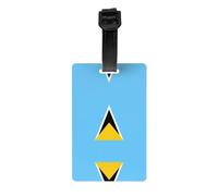 Étiquette de bagage amovible Drapeau de Sainte-Lucie 8,4 x 5,3 cm pour mallette, sac à dos pour enfants, sacs de sport et sacs de golf