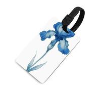 Étiquette de bagage aquarelle simple croquis fleur iris sac de voyage valise bagages étiquettes nom