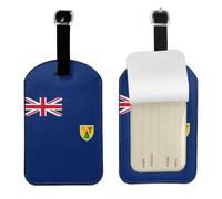 Étiquette de bagage avec drapeau des îles Turques et Caïques - 10 x 7 cm - Accessoire de voyage essentiel pour valises