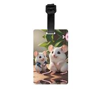 Étiquette de bagage avec inscription « Mother and Child Rats » avec carte d'identité et protection de la vie privée pour valises, sacs et étiquettes de valise