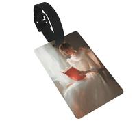 Étiquette de bagage avec robe blanche pour femme, idéale pour voyage, croisière, sac à dos