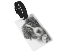 Étiquette de bagage avec un adorable chien, idéale pour les sacs à dos de voyage, croisière, sac à dos