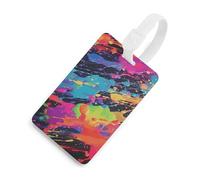 Étiquette de bagage colorée pour voyage, étiquettes de bagages en TPU avec carte d'information, étiquettes de valise personnalisées pour le vol, étiquettes de sac multifonctionnelles pour affaires