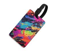 Étiquette de bagage colorée pour voyage, étiquettes de bagages en TPU avec carte d'information, étiquettes de valise personnalisées pour le vol, étiquettes de sac multifonctionnelles pour affaires