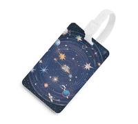 Étiquette de bagage Constellations Galaxies cosmiques mignonnes et uniques pour sac de voyage, étiquette d'identification personnalisée, étiquette d'adresse, anneau rond durable, cadeau de voyage