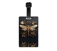 Étiquette de bagage dorée exquise en forme de libellule qui protège votre vie privée, est un must have pour les voyages et est durable