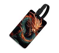 Étiquette de bagage dragon chinois avec nom et carte d'identité en cuir imperméable pour valise, accessoires de voyage pour adultes, femmes et hommes