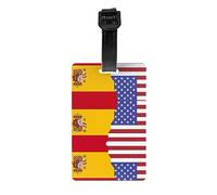 Étiquette de bagage drapeau américain de l'Espagne, bracelet noir détachable de 17,5 cm de long, convient pour les bagages, sacs de sport, etc.