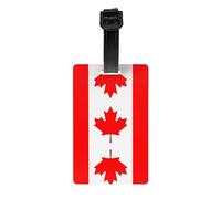 Étiquette de bagage drapeau canadien avec bracelet noir détachable de 17,5 cm de long pour une identification facile des bagages