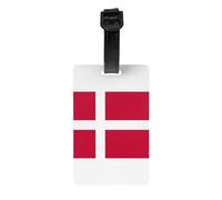 Étiquette de bagage drapeau danois avec dragonne amovible pour une identification facile, crochet de voyage et étiquette d'informations personnelles