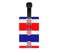 Étiquette de bagage drapeau de la République de Croatie - Identifiant de valise lumineux et coloré, étiquettes de voyage de croisière pour valises, couverture de confidentialité à l'arrière intégral