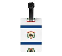 Étiquette de bagage drapeau de la Virginie occidentale avec bracelet noir amovible de 17,5 cm de long pour une identification facile des bagages