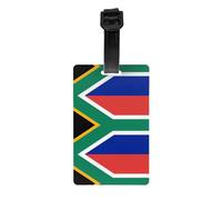 Étiquette de bagage drapeau de l'Afrique du Sud. Fabriqué en PVC avec une sangle amovible, parfait pour les voyages légers et une étiquette d'identification de voyage.